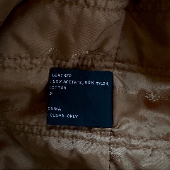 Men’s pre-owned Vintage Tan Rocawear Lamb’s Leather Bomber Coat - Picture 7 of 16